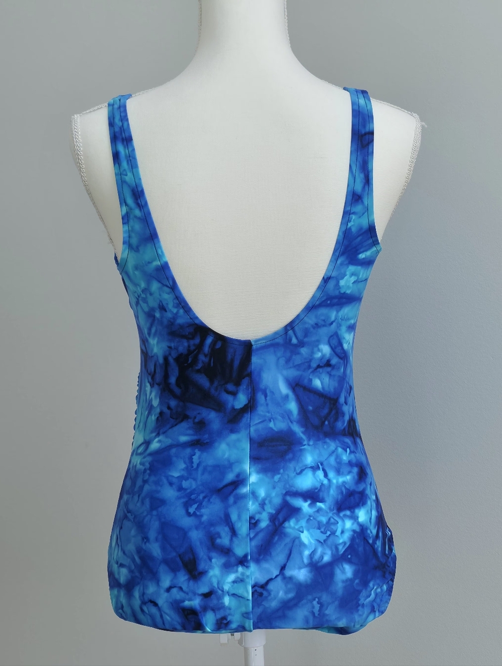 Aqua Green | Vibrant Tie-Dye Blue Tie-Front One Piece Swimsuit - Picture 2 of 9